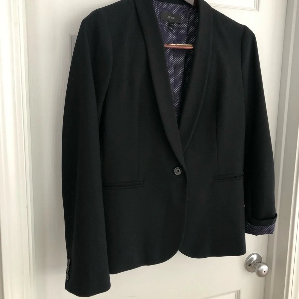 J. Crew Black Shawl Collar Single-Button Blazer